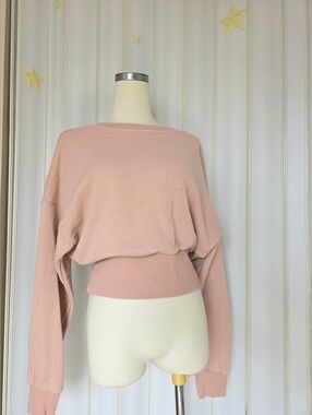Don't Ask Why AEO Made In Italy- Pink Open Back Sweater One Size Fits Most